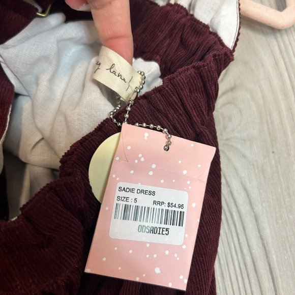 NWT Lacey Lane Size 5 Sadie Dress Corduroy Jumper Girls Button Front - Picture 9 of 9